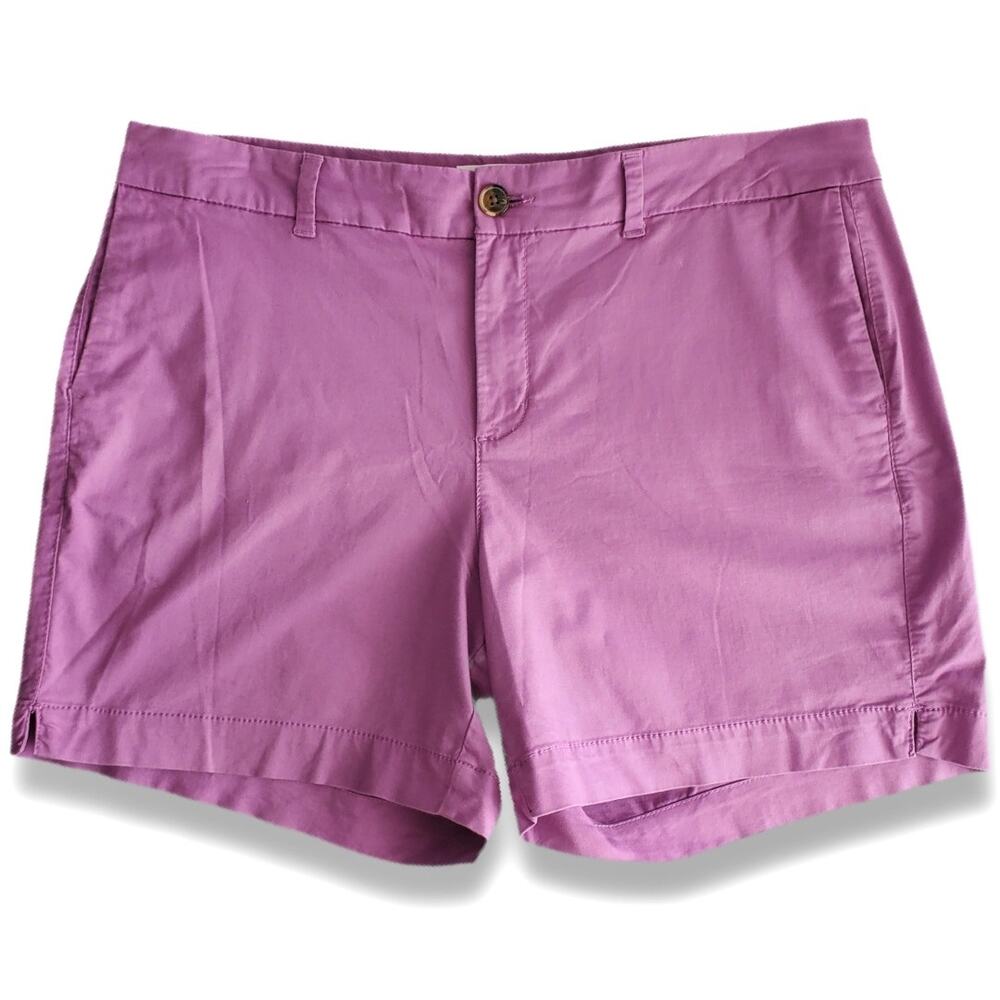 Old Navy purple women classic stretch cotton Chino short 14 Preppy Casual Summer
